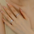 thumbnail image 6 of Flydeer 925 Sterling Silver 5A Zirconia 18K Plated Infinity Twisted Stackable Wedding Ring Eternity Band for Women Her Silver Size 7, 6 of 9