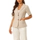 thumbnail image 1 of INSPIRAR CHIC Conjunto de Traje de 2 Piezas para Mujeres Blazer con Solapa Muesca Vestido en Capas Talla L Caqui, 1 of 6