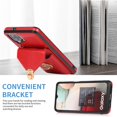 thumbnail image 3 of Dteck Case For Samsung Galaxy A12 6.5-inch,Shockproof Leather Card Holder Wallet Cross Body Bag Back Case Hybrid Rubber Kickstand Cover with Shoulder Strap,Red, 3 of 6