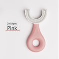 thumbnail image 2 of 1pcs-Cepillo de dientes para niños-Manual en forma de U *Rosa*Estilo corto para 2-6 años, 2 of 7