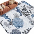 thumbnail image 2 of Summer Marine Life Washable Living Room Rugs 5'x8', Ocean Watercolor Seahorse Coastal Corals Low Pile Throw Large Area Rug Non-Slip Sturdy Edge Binding Carpet for Living Room Kitchen Office, 2 of 9
