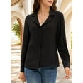 thumbnail image 4 of Weardear Women's Long Sleeve V Neck Tops Button Down Collared Work Business Blouses Casual Shirt, 4 of 6
