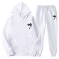 thumbnail image 5 of Men's Suits Product Title for Men Casual Solid Two Piece Hooded Sports Set with Raglan Sleeve Drawstring Pant Set, 5 of 5