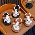 thumbnail image 6 of Wdgfv Kids Girls Cow Slippers Cute and Cozy | Funny House Slippers,Soft Warm Plush 10.5, 6 of 9
