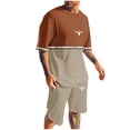 thumbnail image 3 of Track Suits Mens Crew Neck Short Sleeve Lightweight Shirts Short Pants Sets Men's Fashion Comfy Casual Leisure Outdoor Sports Suit Set, 3 of 6