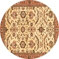 thumbnail image 1 of Ahgly Company Indoor Round Abstract Brown Modern Area Rugs, 8' Round, 1 of 4