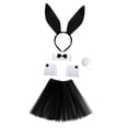 thumbnail image 4 of Conjunto de disfraz de , diadema con orejas de conejo encantadoras para fiestas temáticas de disfraces de Pascua Negro, 4 of 8