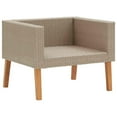 thumbnail image 2 of vidaXL Single Garden Sofa with Cushions Poly Rattan Beige, 2 of 5