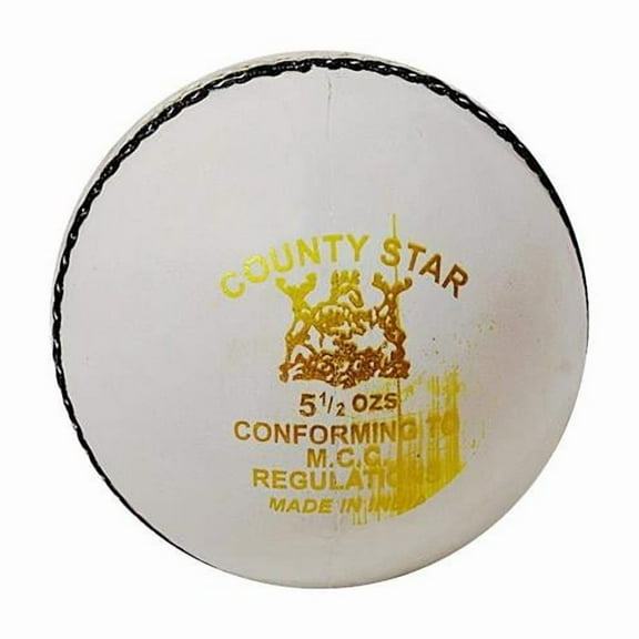 GM 1600891 County Star Leather Cricket Ball - White