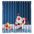 thumbnail image 1 of ABPHQTO Divertido regalo de Navidad Santa y Reno arte cortina de ducha impermeable cortina de ducha 160x180 cm, 1 of 2