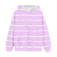 thumbnail image 3 of LIaqionyy Girls Oversized Hoodies Sweatshirt Kids Long Sleeve Striped Pullover Tops Drop Shoulder Sweatshirts, 3 of 5