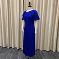 thumbnail image 5 of AURA Plus Size Ruffle Sleeve Pleated Midi Dress Elegant High Waist Swing Skirt Solid Color, 5 of 9