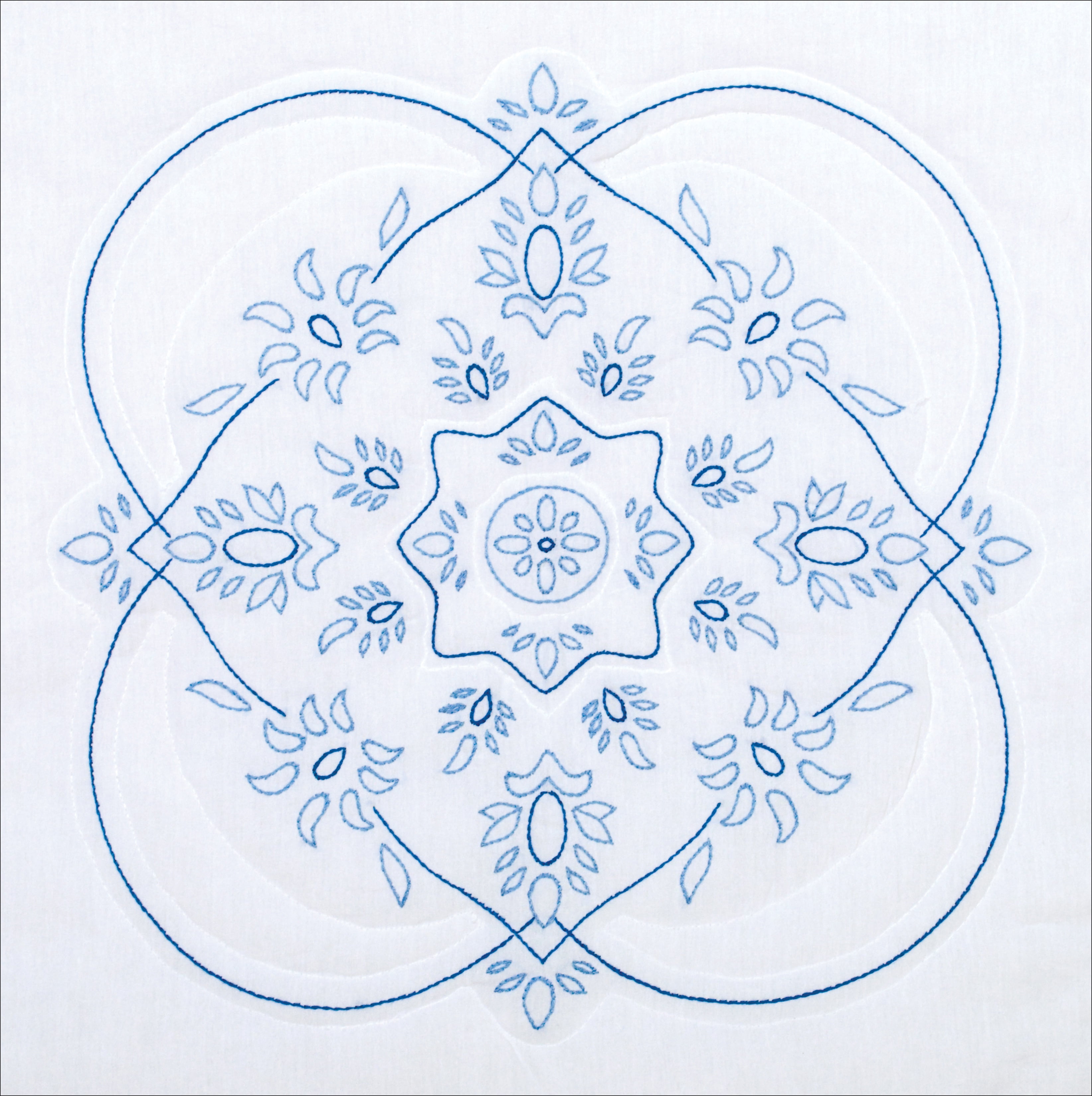 Jack Dempsey Needle Art 732706 Blue Floral Hand Embroidery, 18" x 18