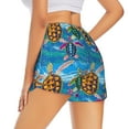 thumbnail image 3 of Goofa Little Sea Turtles Printed Women 2 in 1 Running Shorts,Quick Dry Athletic Workout Shorts,High Waisted Athletic Shorts with Liner Pockets-Medium, 3 of 9