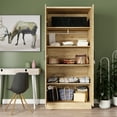 thumbnail image 3 of Better Home Products Harmony Two Door Armoire Wardrobe w / Mirror in Natural Oak, 3 of 6