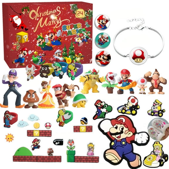 2025 Maro Christmas Countdown Box, Holiday Advent Calendar with 24 Pcs Random Figure & Ring & Accessories