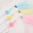 thumbnail image 2 of Faux Feather Cat Wand Interactive Beaded Cat Teaser Kitten Play Wand with Bell, 2 of 10