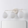 thumbnail image 7 of Jonathan Y 25" 3-Light Metal/Frosted Glass Contemporary LED Vanity Light, Almond, 7 of 7