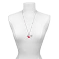 thumbnail image 3 of Delight Jewelry Silvertone Capital Letter - L - Pebble Disc - Red Heart Nurse Strong Zoe Necklace, 3 of 4