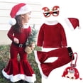 thumbnail image 2 of 2025 Disfraz navideño para niños, conjunto de camisetas de forro polar de invierno, pantalones y sombreros, ropa para bebés y niños, traje de fiesta de Año Nuevo de Papá Noel, 2 of 4