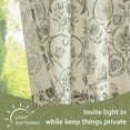 thumbnail image 4 of Small Window Curtains 36 Inch Linen Floral Curtain Set for Kitchen Bathroom Cafe Curtains Light Filtering Window Treatment Farmhouse Cottagecore Back Tab Drapes 2 Panels Green on Beige, 4 of 6