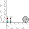 thumbnail image 2 of Gem Stone King 925 Sterling Silver and 10K Yellow Gold Pear Shape London Blue Topaz Red Created Ruby and White Lab Grown Diamond Dangle Earrings for Women (3.63 Cttw, Pear Shape 8X6MM), 2 of 4