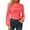 Hot Pink, variant on Long Sleeve Shirts for Women T Shirts Fall Tops Elegant Turtleneck Ruched Ruffle Trim Blouses Dressy Casual Hot Pink 2XL