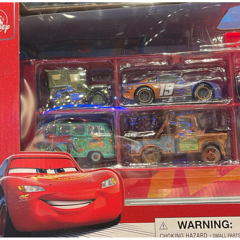 Disney Parks Pixar Cars Mack Die Cast Carrier Hauler Gift Set of 8