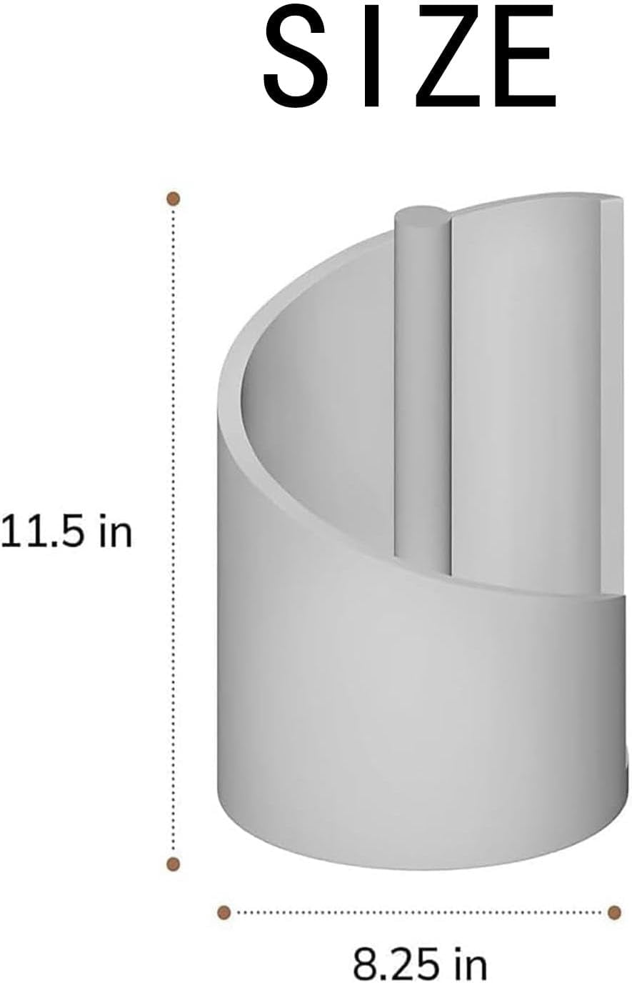 CLIQKWEN Mango Wood Round Base & Iron Countertop Paper Towel Holder – Effortless One-Hand Tearing, Fits Jumbo & Mega Rolls