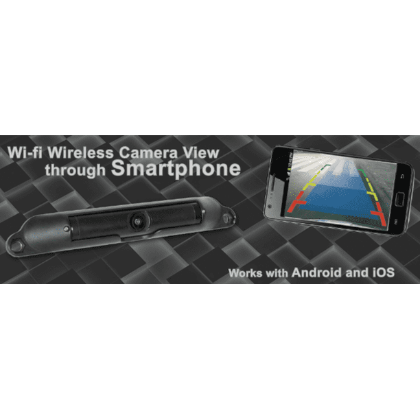 boyo vtl420rx wi fi wireless bar type license plate backup camera viewable through smartphone works with ios and android