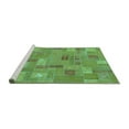 thumbnail image 2 of Ahgly Company Machine Washable Indoor Round Patchwork Turquoise Blue Transitional Area Rugs, 4' Round, 2 of 4