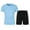 Light Blue, variant on GERsome Short Sleeve T-Shirts and Shorts Workout Sets Men's 2 Piece Solid Color Crewneck Outfits Gym Athletic Basketball Summer S-4XL