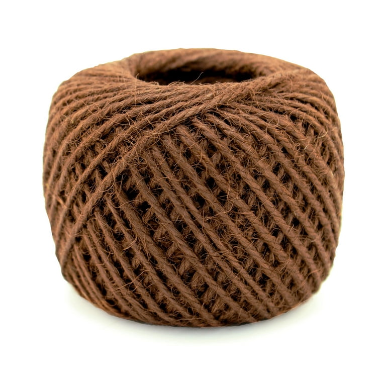 BambooMN 225 Yard, 2mm Crafty Jute Twine Thread Cord String for Artworks, DIY Crafts, Gift Wrapping, Picture Display and Gardening, 3 Balls Brown