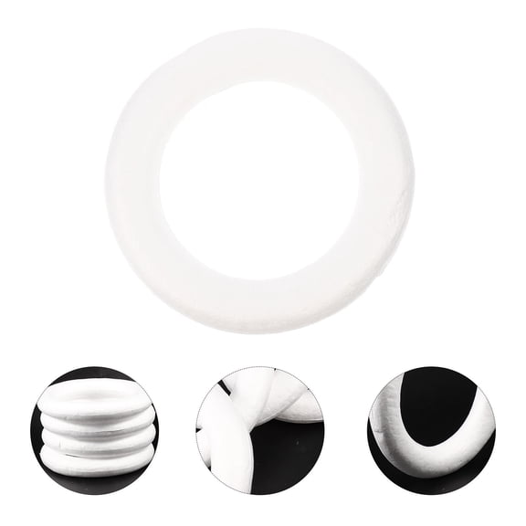 BESTYASH White Foam Wreath Form for DIY Crafts Durable Decorative Ring Creative Floral Arrangement 8pcs