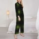 thumbnail image 3 of Balery Mandala With Marijuana Leaf Conjunto de Pijama con Estampado para Mujer, Conjunto de Dos Piezas con Manga Larga, Ropa de Dormir Suave con Bolsillos, Pijamas Cómodos-Medium, 3 of 7