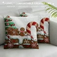 thumbnail image 3 of Qinduosi Christmas Throw Pillow Cushion Cover, with Cream Cartoon Snowflakes , Decorative Square Accent Pillow Case, , White Brown Vermilion, 3 of 5