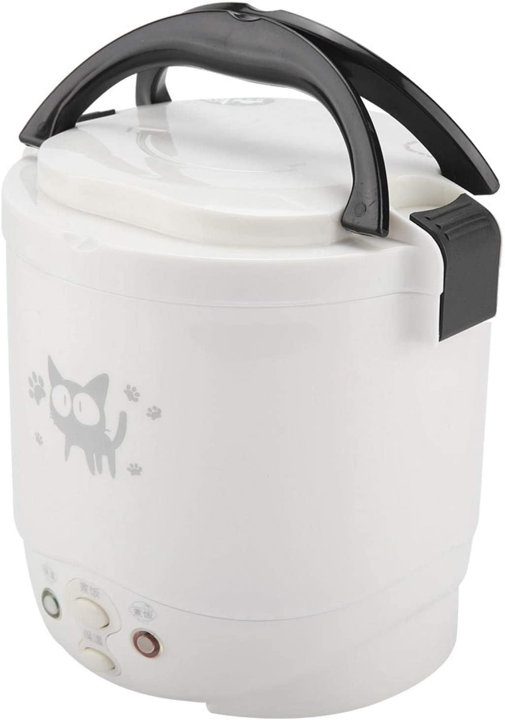 Portable Rice Cooker for Travel  12V 100W 1L Electric Multifunctional Food Steamer Lunch Box White
