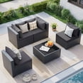 thumbnail image 7 of MRUAKA 5 Pieces Patio Conversation Set, Outdoor Sectional PE Rattan Wicker Furniture Seat,Dark Gray, 7 of 7