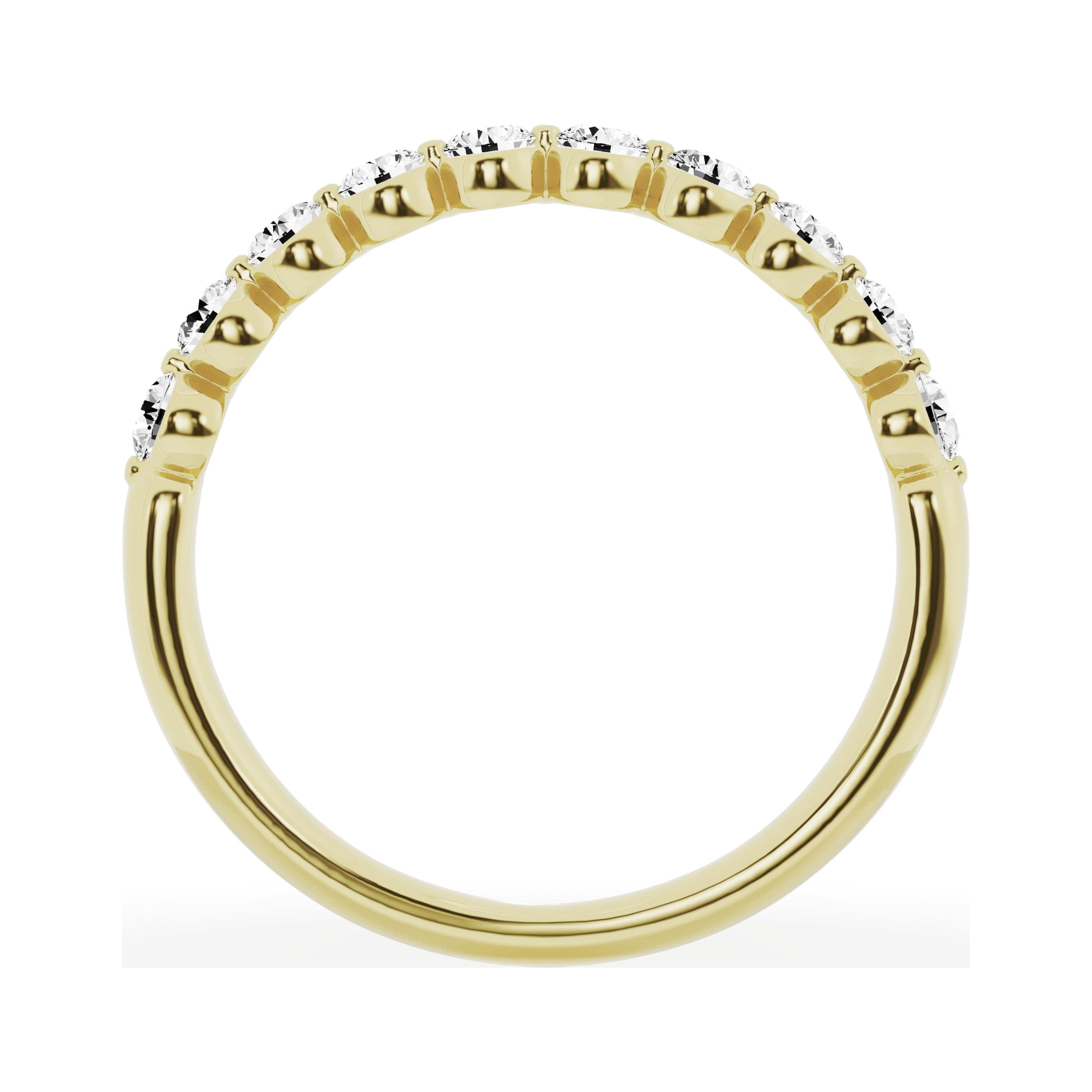 Unique Moments 1/2ct Diamond Stackable Wedding Ring Band 10K Yellow Gold for Women