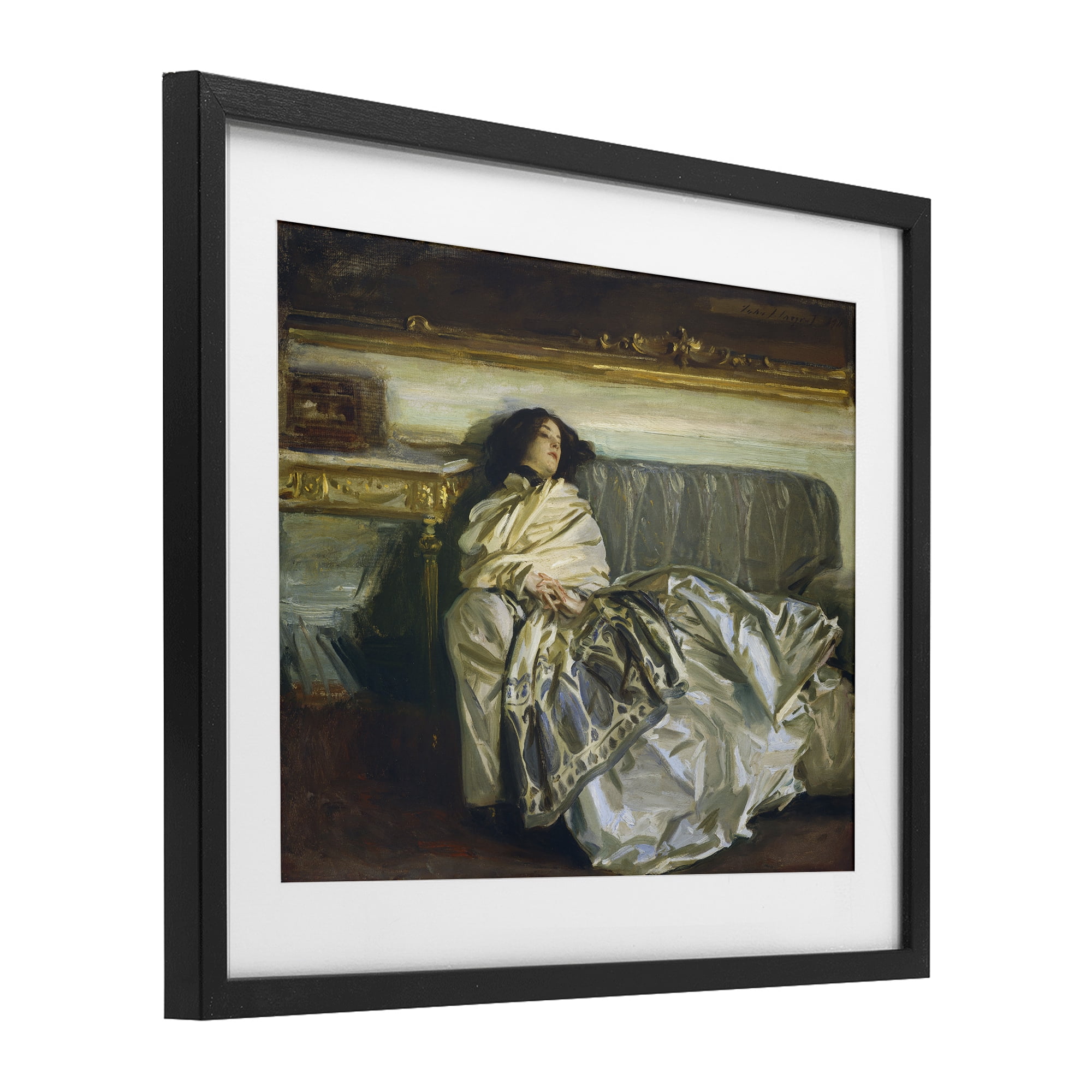 Stupell Industries Restful Woman Classic Black Framed Print Under Glass, design by Lil' Rue