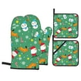 thumbnail image 1 of Christmas Oven Mitts And Pot Holders Sets Baking Sets For Kitchen Bbq Gloves Heat Resistant Cooking Christmas 4 Pcs, 1 of 8