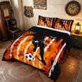 thumbnail image 2 of Manfei Soccer Player Full Size Comforter Sets, Sport Patriotic USA Flag Bedding Comforter Set, Orange Black, Black Reversible 3 Pieces, 1 Comforter and 2 Pillowcases, 2 of 6
