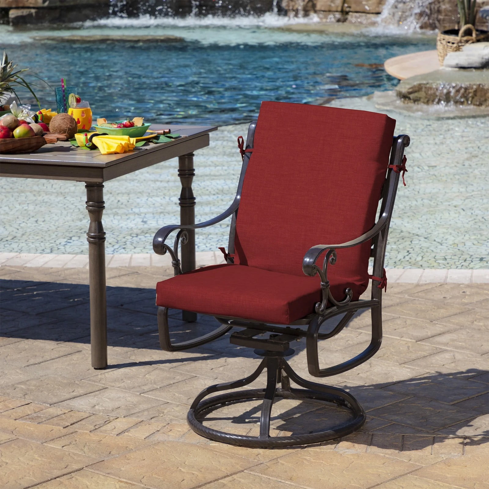 1 Seat Cushion Outdoor Dining Chair Cushions Patio Square Seat Cushions for Metal/Wicker Chairs &