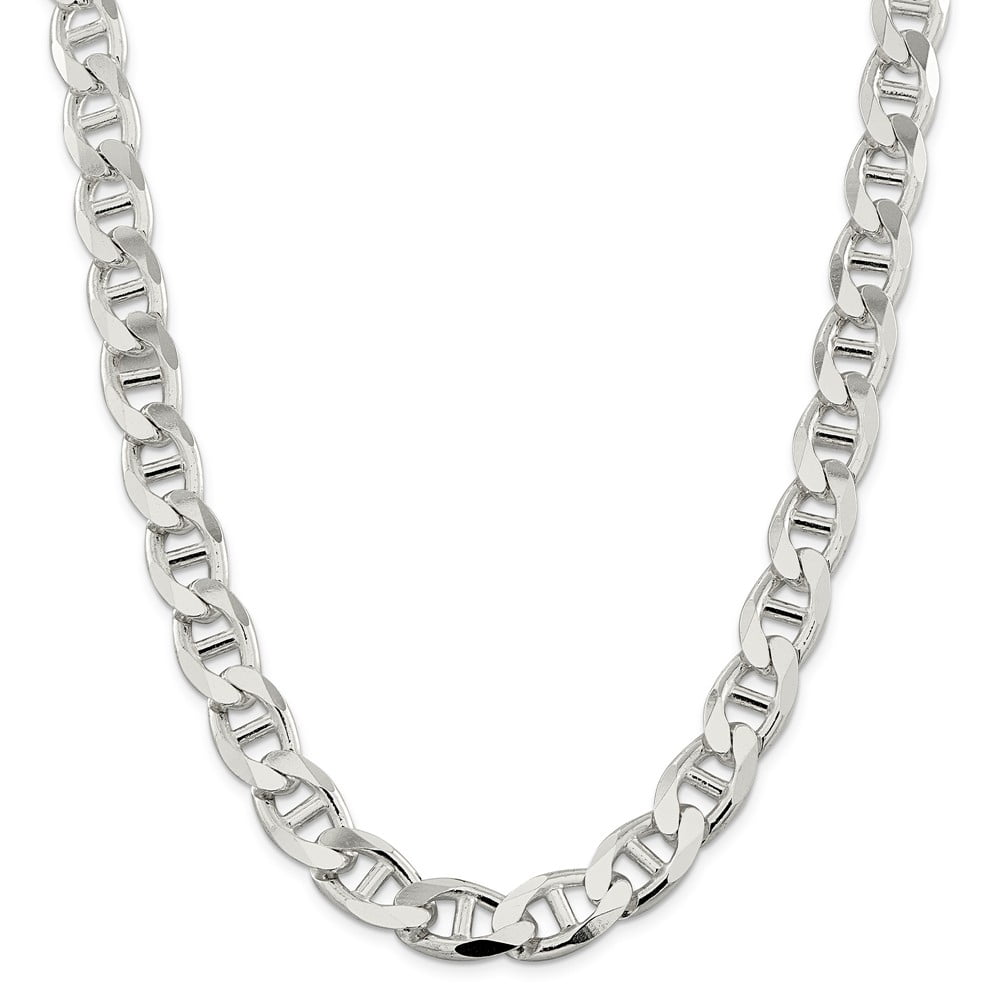 Sterling Silver 13.5mm Flat Anchor Chain Necklace - Length: 24 to 26 - Walmart.com