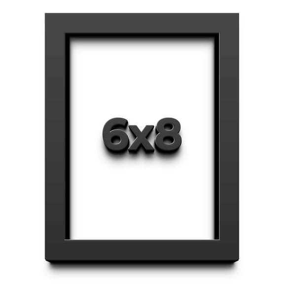 6x8 Shadow Box Frame Black | 2 Inches Deep Real Wood Contemporary Shadowbox Display Frame | UV