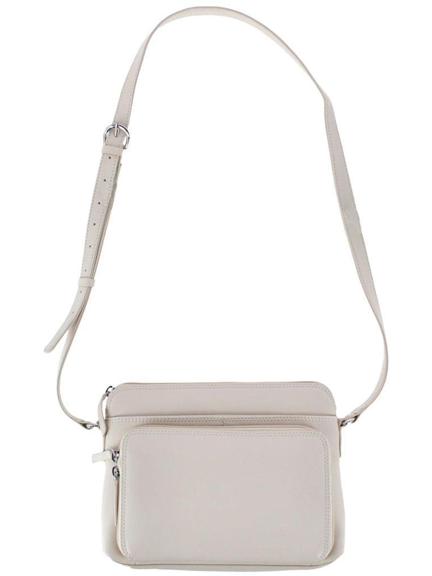 CTM  Leather Shoulder Bag Purse with Side Organizer (Women)