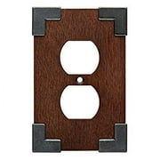 Brainerd Rowland 1-Gang Charcoal Ebony & Soft Iron Standard Single Receptacle Composite Wood Wall Plate