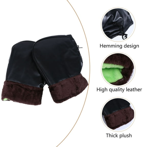 COMPUKAS 1pair Snowmobile Gloves For Winter Riding Warm Pu Motorbike Accessory Hands Protective Gloves For Cold Weather