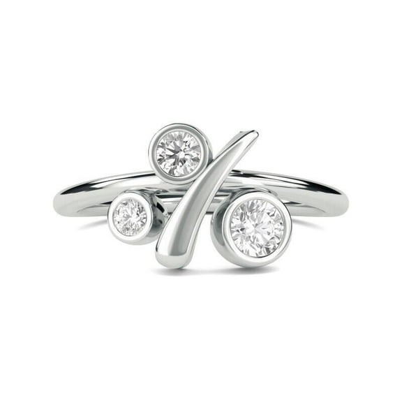 Three Stone Bezel Set Diamond Engagement Ring 1.8 Ct Diamond 14K White Gold Over