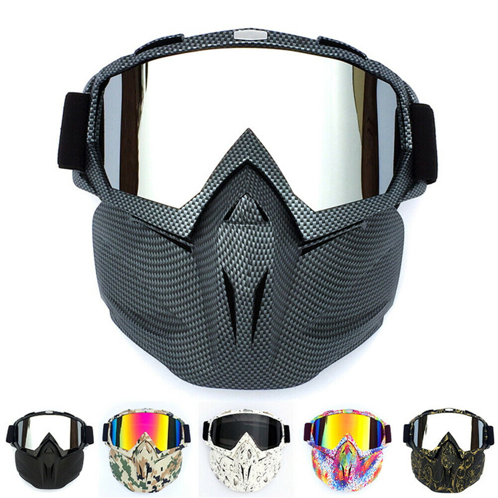 Flexible Goggles Glasses Face Mask Motorcycle Riding MX ATV Dirt Bike Protector 